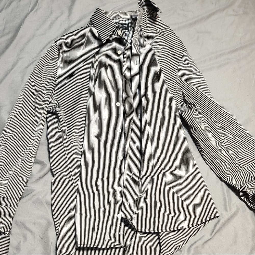 Black and White stripped button up